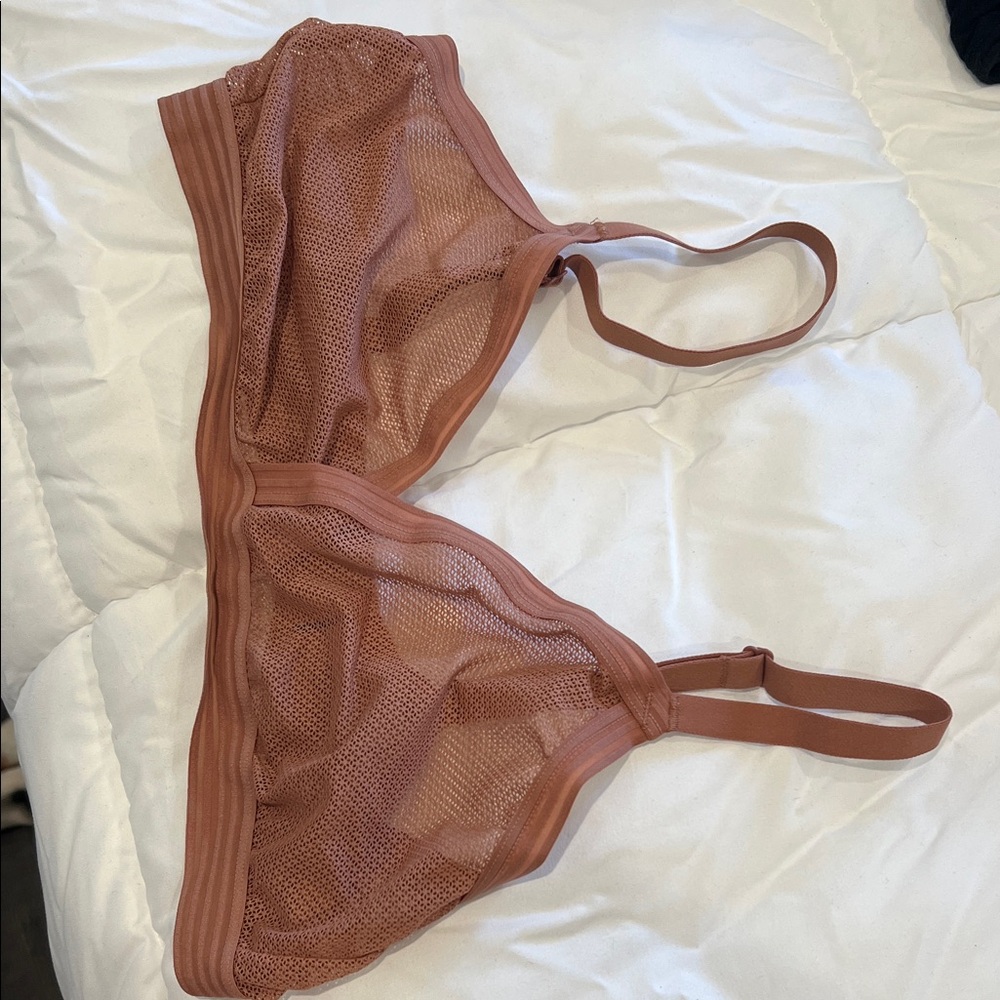 Calvin Klein Collection Mesh Bralette in Dusty Rose